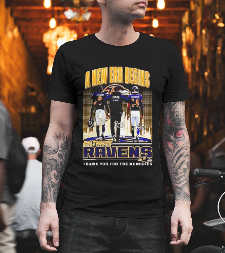 A New Era Begins Baltimore Ravens Jackson Lewis Hamilton Thank You For The Memories T-Shirt
