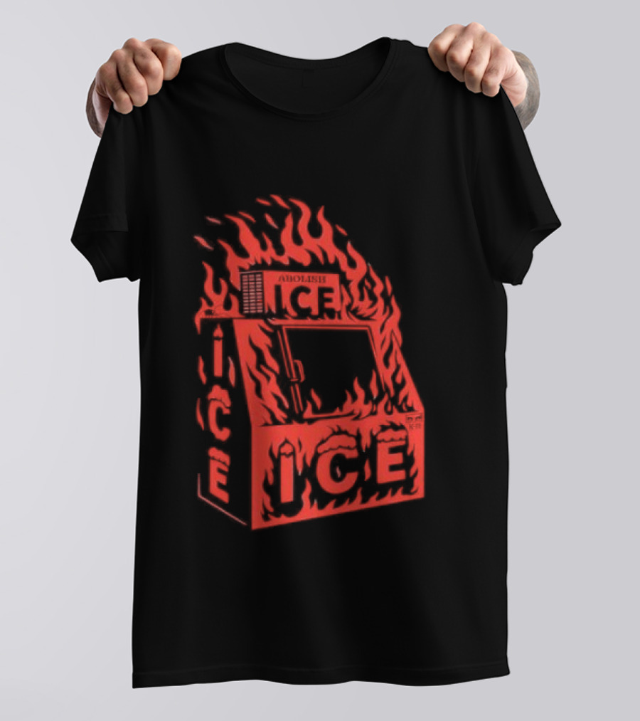 Abolish ICE Machine Flames Protest T-Shirt