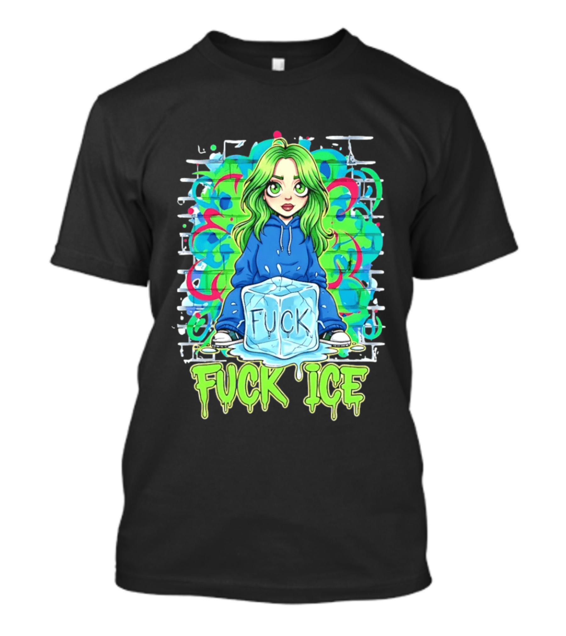 Billie Eilish Cartoon Fck Ice T-Shirt