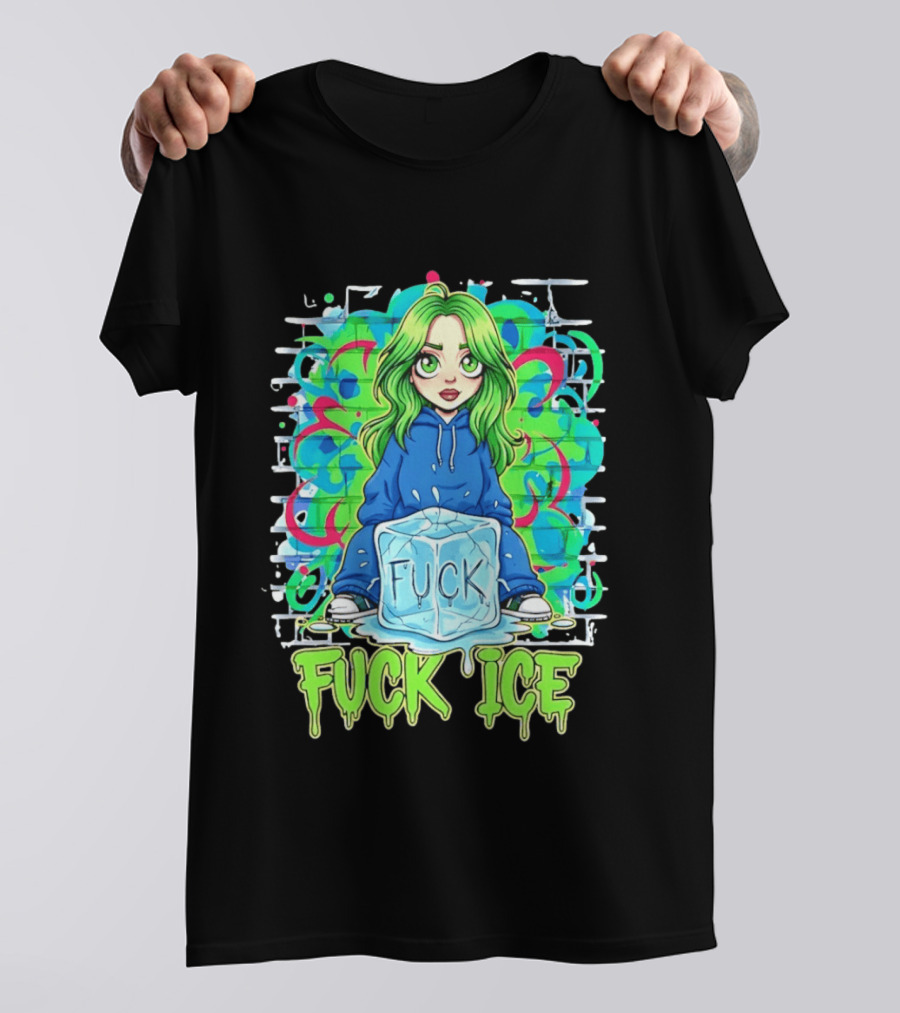 Billie Eilish Cartoon Fck Ice T-Shirt