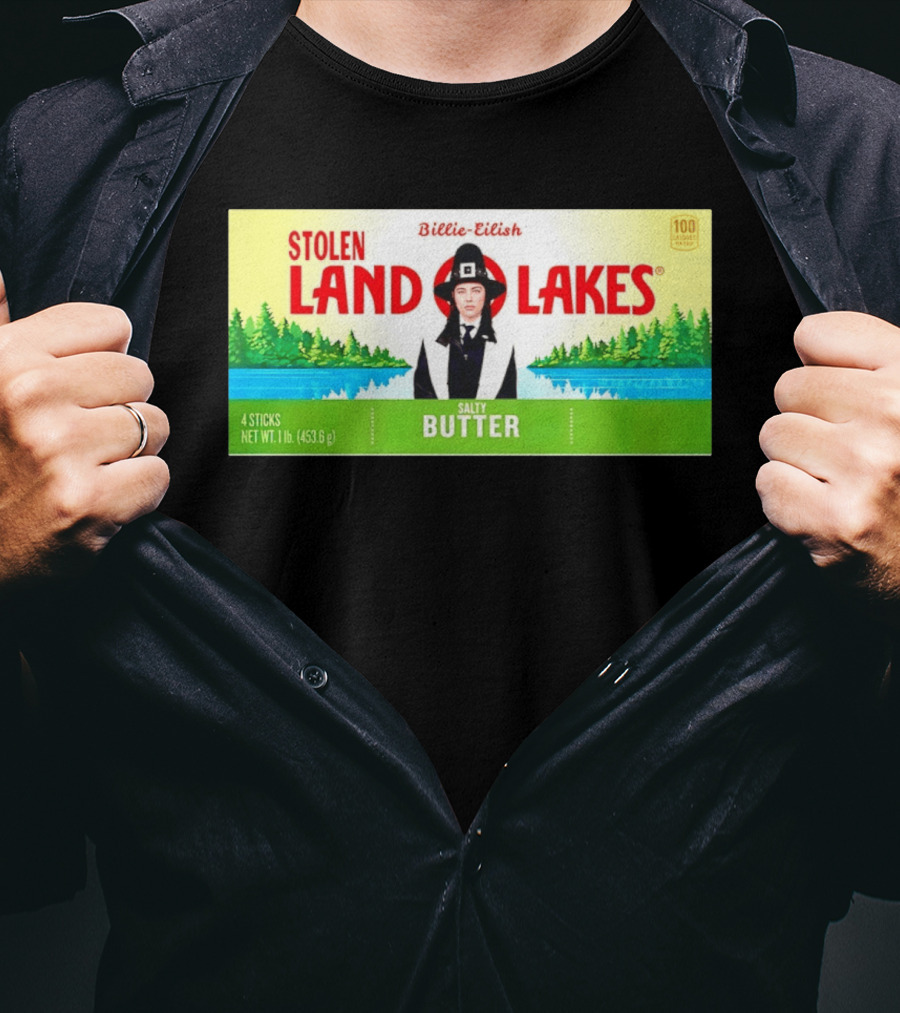 Billie Eilish Stolen Land O Lakes Salty Butter Anti ICE T-Shirt