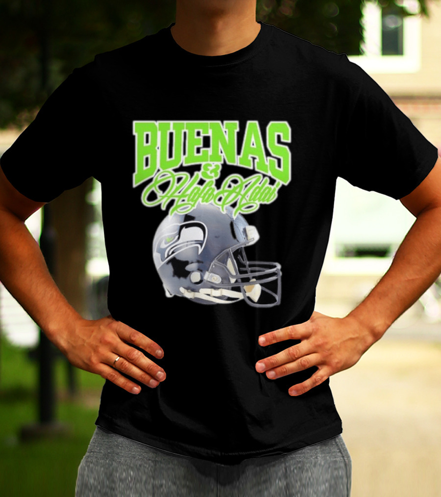 BUENAS Hafa Adai Seattle Seahawks Helmet T-Shirt