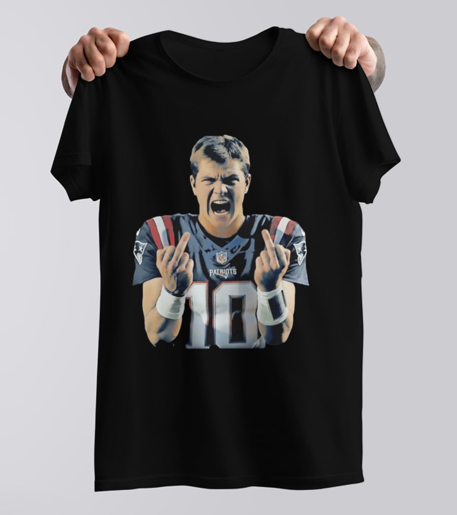 Drake Maye NE Patriots NFL Middle Finger T-Shirt