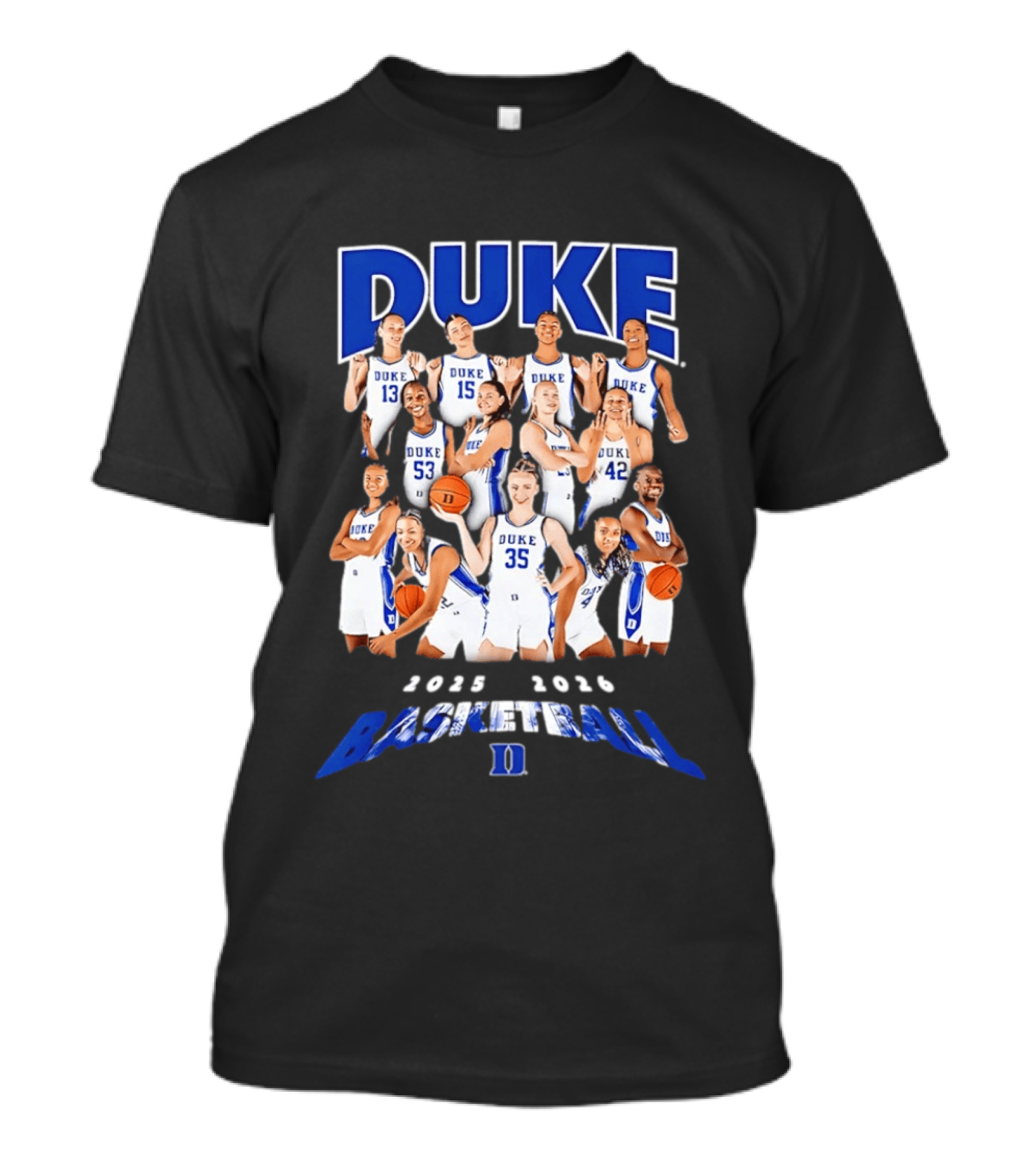 Duke Blue Devils Women's Basketball Team 2025 2026 Collage T-Shirt