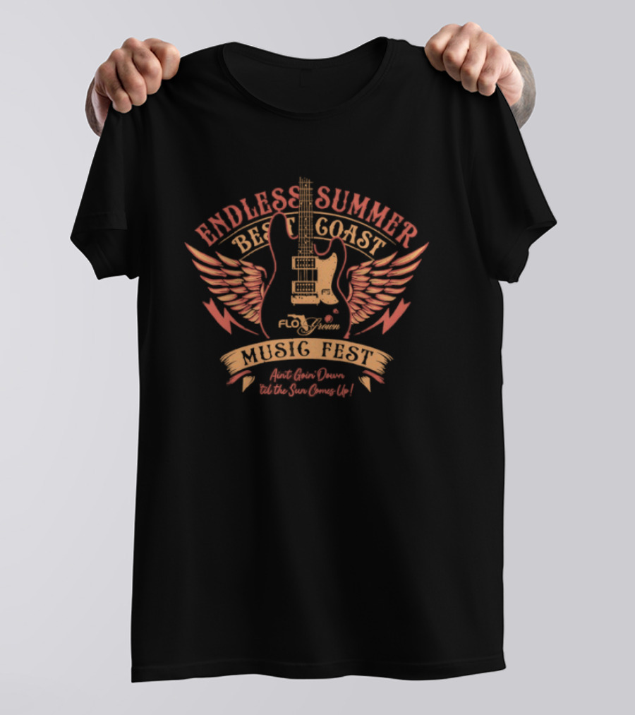 Endless Summer Flogrown Best Coast Music Fest Wings Guitar T-Shirt