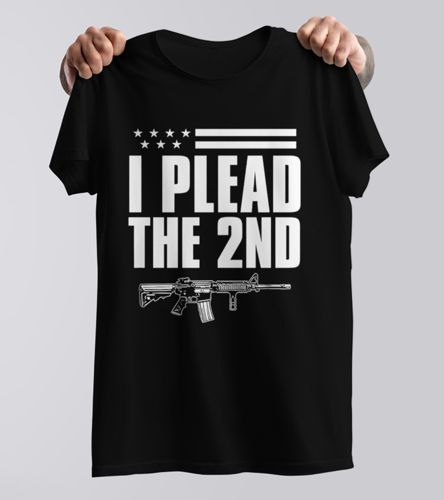 I Plead The 2nd Gun Rights American Flag Rifle T-Shirt