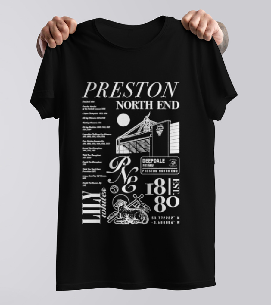 Preston North End Collection Lily Whites Est 1880 Football Heritage T-Shirt