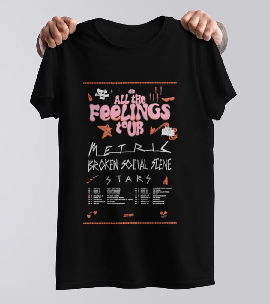 All The Feelings Tour 2026 Metric Broken Social Scene Stars Dates T-Shirt