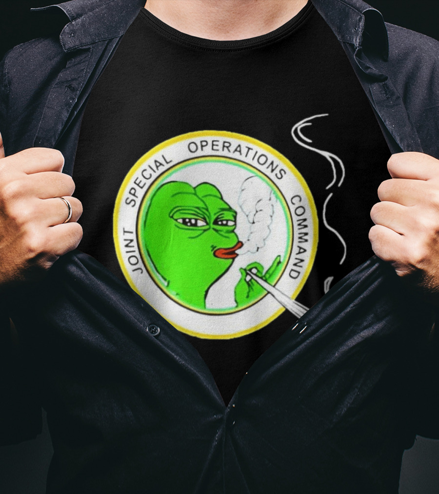 Sad Pepe Smoking Meme Joint Special Operations Command T-Shirt