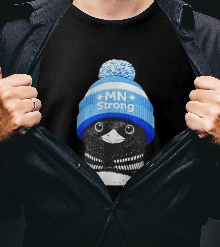 MN Strong Penguin Blue Hat Minnesota T-Shirt