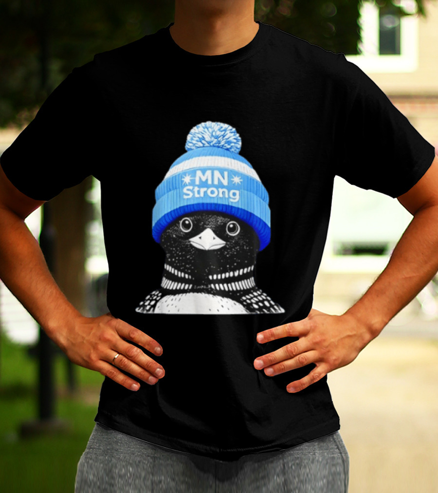 MN Strong Penguin Blue Hat Minnesota T-Shirt