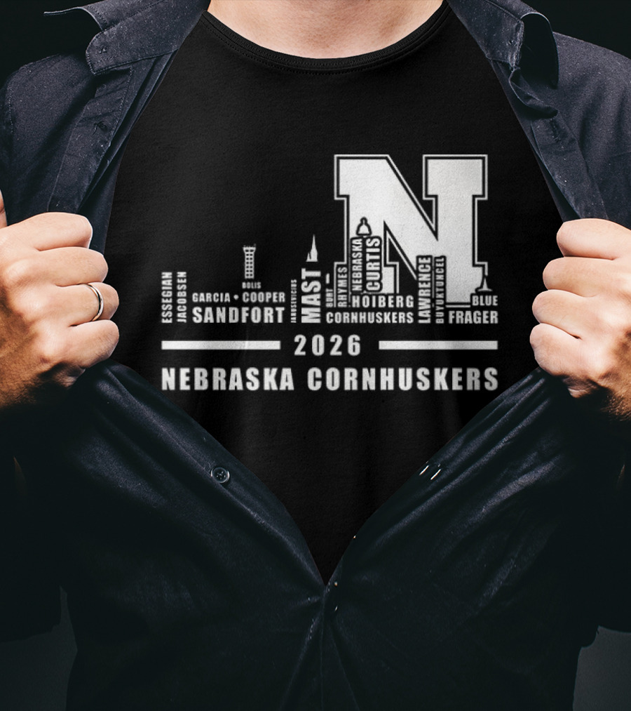 2026 Nebraska Cornhuskers City Skyline Lincoln T-Shirt