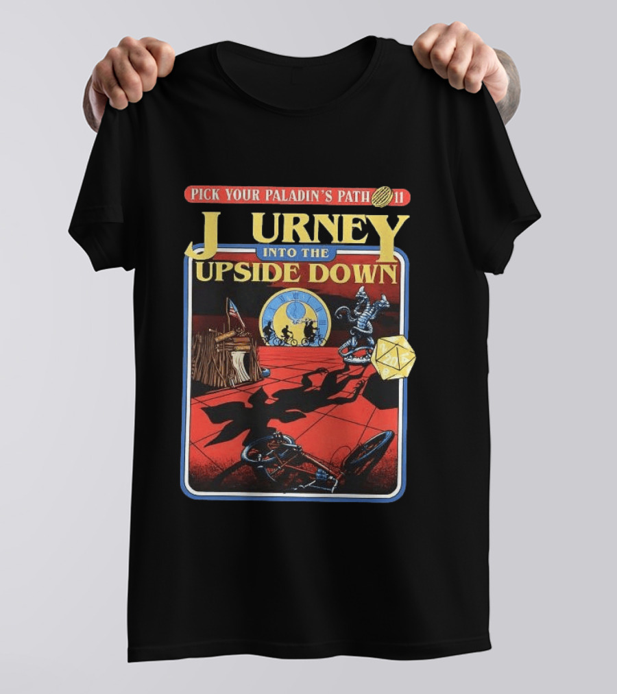 Journey Into The Upside Down Pick Your Paladin's Path 11 Stranger Things Dungeons And Dragons Dice Comic T-Shirt