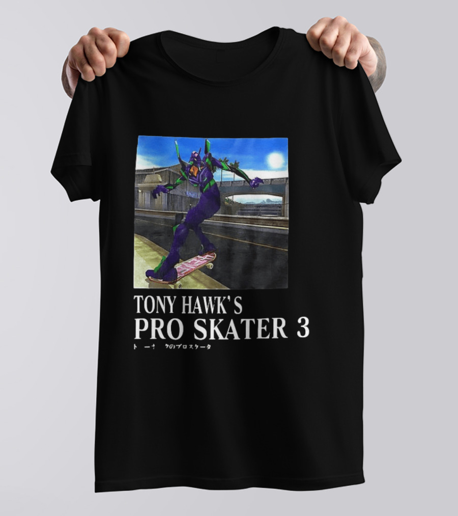 Tony Hawk's Pro Skater 3 Evangelion Crossover Skating Scene T-Shirt