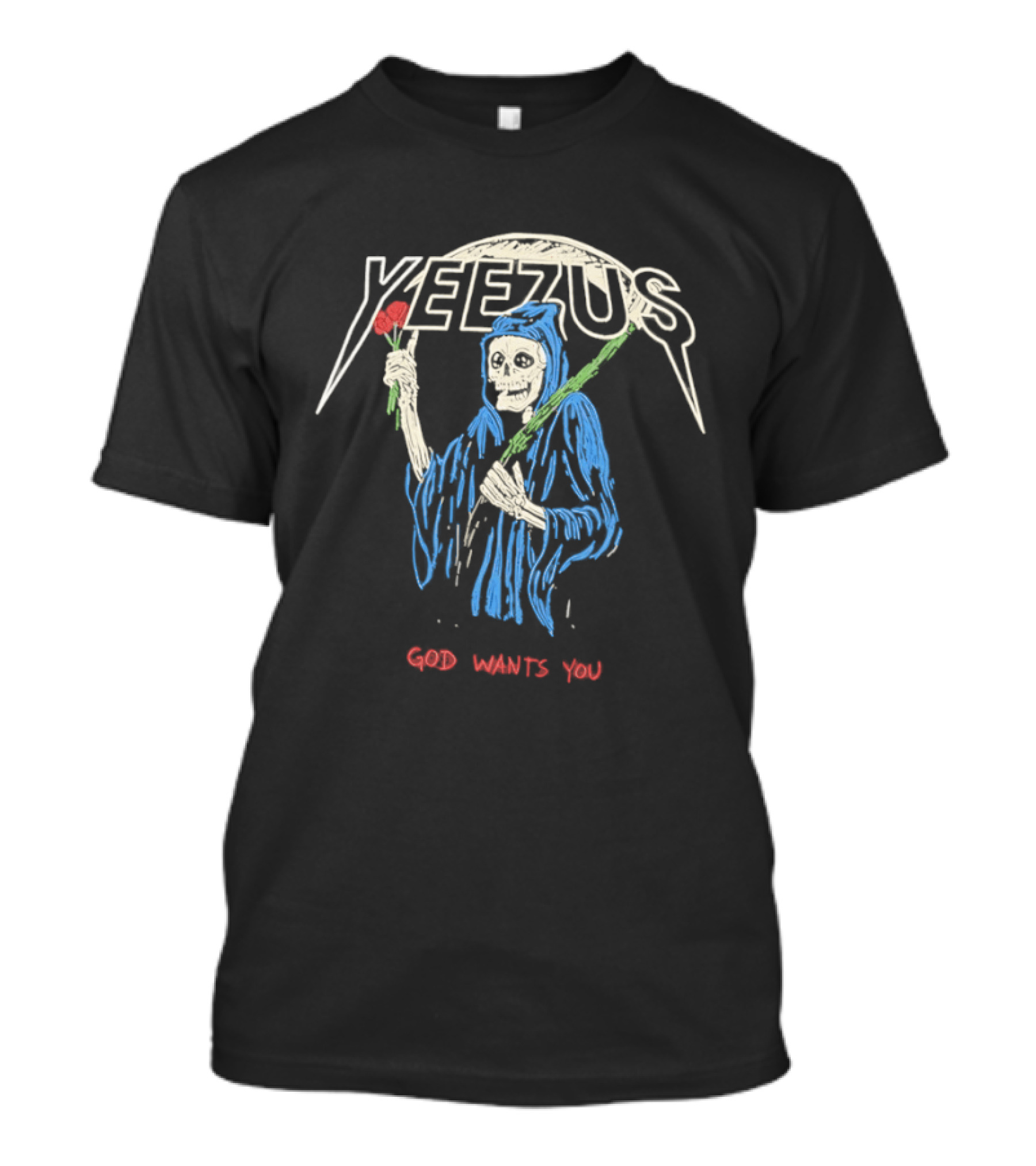 Yeezus Grim Reaper God Wants You Rose T-Shirt