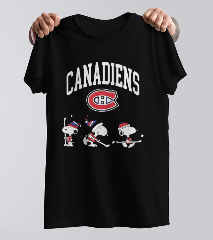 Montreal Canadiens Peanuts Snoopy Hockey Go Habs Go T-Shirt
