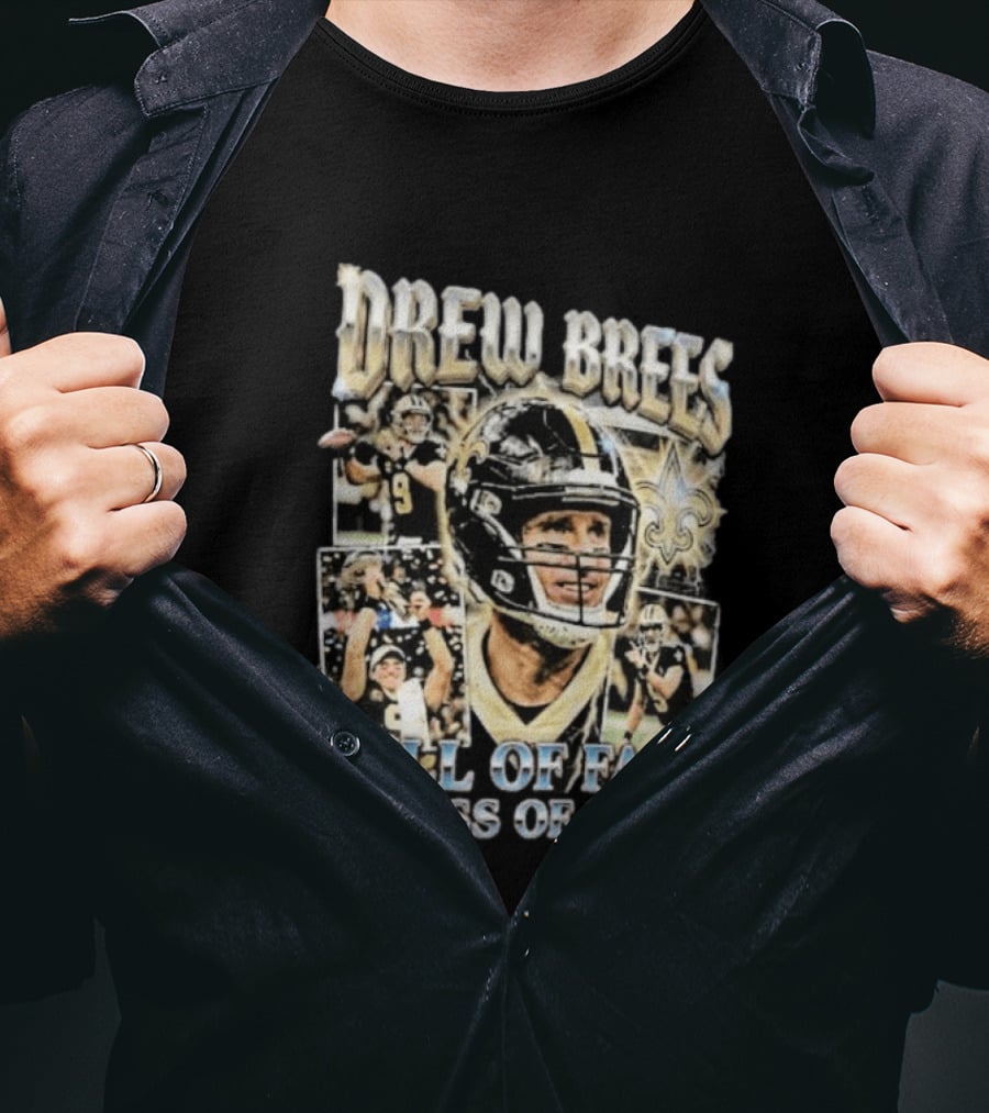 Drew Brees Hall Of Fame Class Of 2026 Quarterback Inductee NFL Football Star T-Shirt