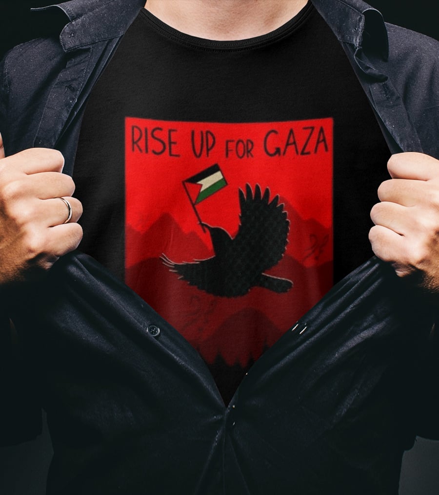Rise Up For Gaza Palestinian Flag Bird T-Shirt