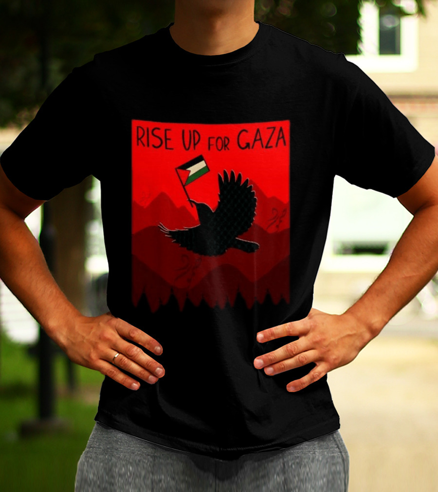 Rise Up For Gaza Palestinian Flag Bird T-Shirt