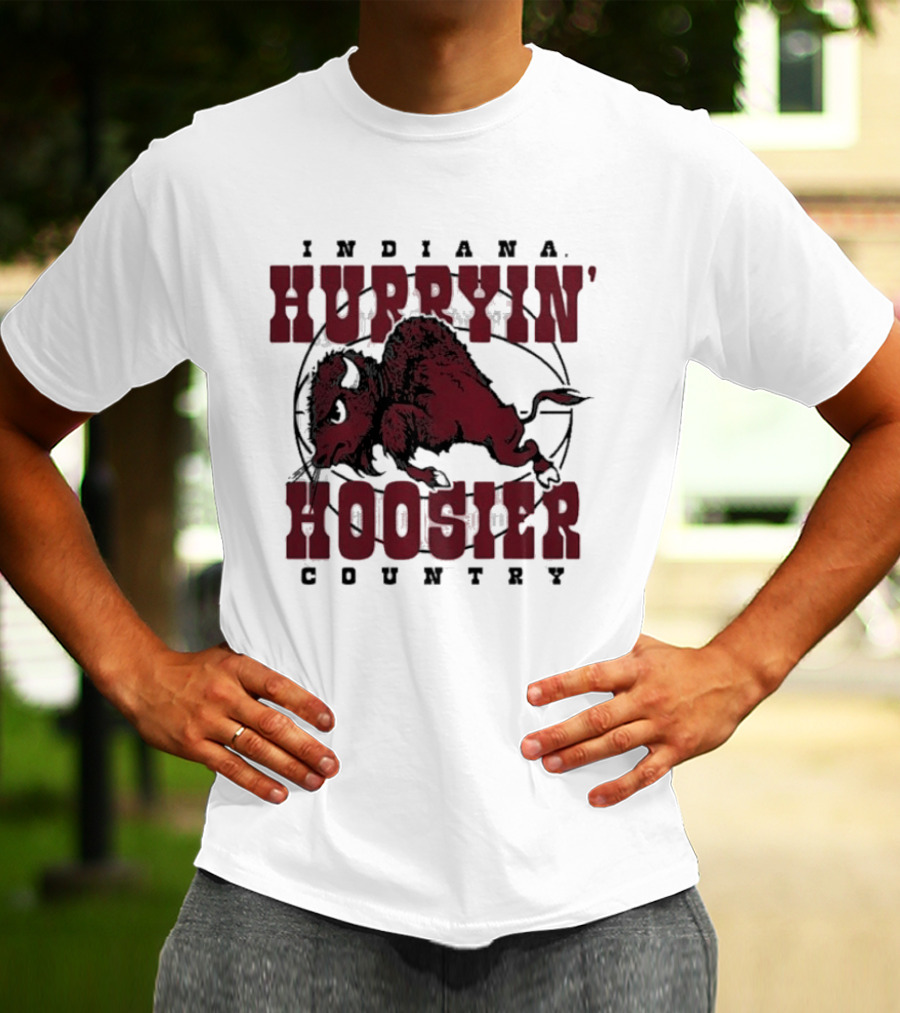 Indiana Hoosiers Basketball Hurryin' Hoosier Country Buffalo T-Shirt