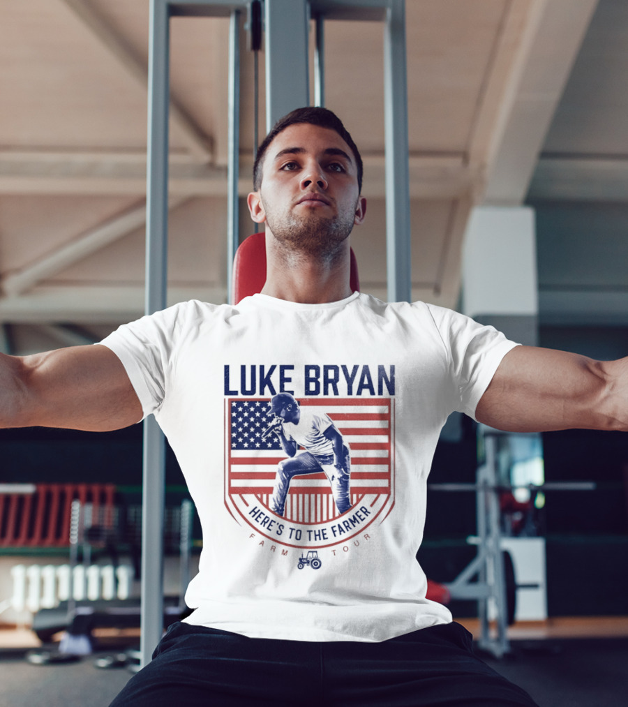 Luke Bryan Here's To The Farmer Farm Tour USA Flag T-Shirt