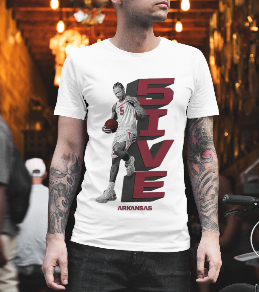 Darius Acuff Jr. 5ive Arkansas Razorbacks Basketball Player T-Shirt