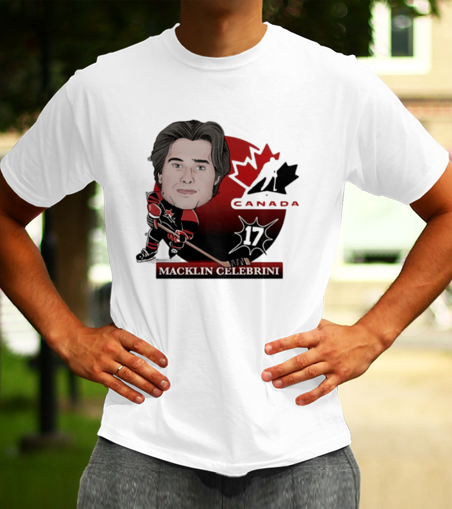 Hockey Canada Macklin Celebrini 17 Canada Leaf T-Shirt