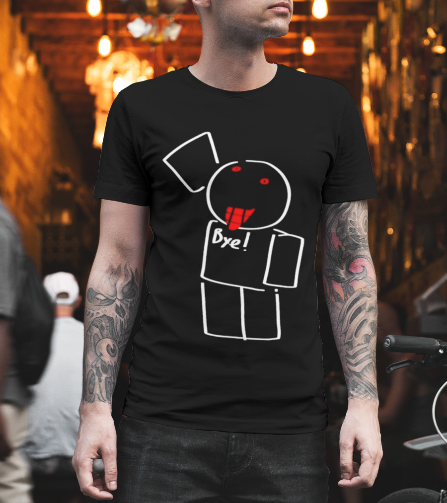 Debunkoider's Bye Paint Red Mouth Stick Figure T-Shirt