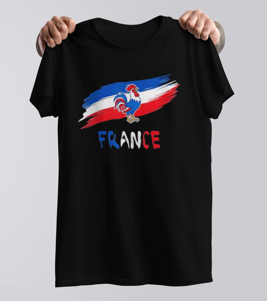 France Rooster French Flag Pride T-Shirt