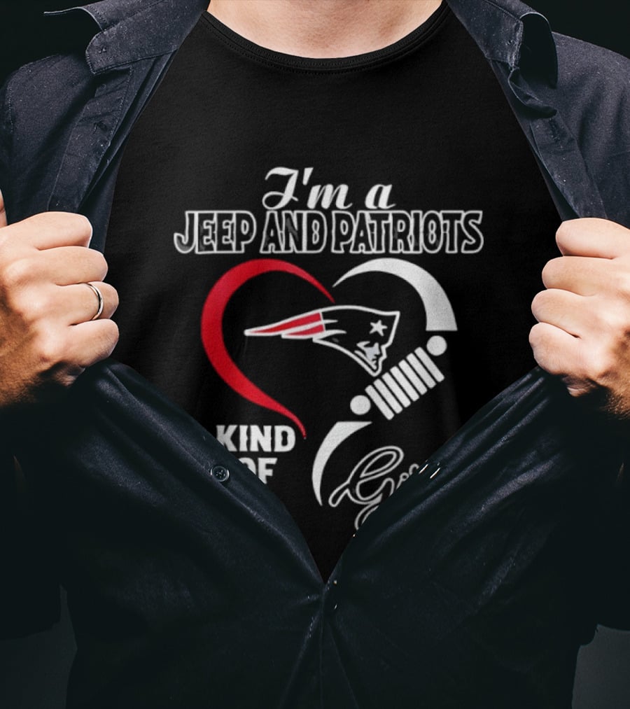I'm A Jeep And Patriots Kind Of Girl Heart Football T-Shirt