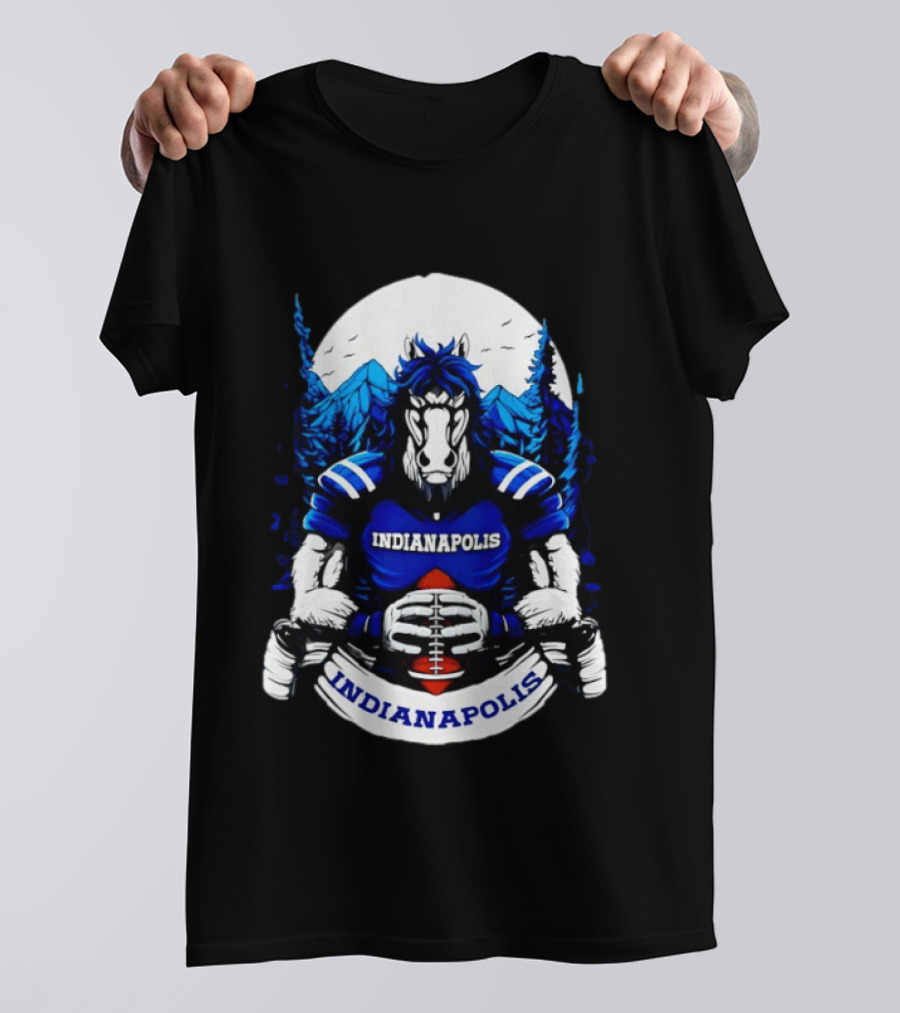 Indianapolis Colts Football Horse Mountain Forest T-Shirt