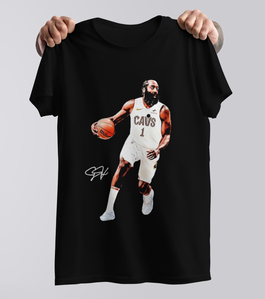 James Harden Basketball CAVS 1 Cavaliers Signature Debut T-Shirt