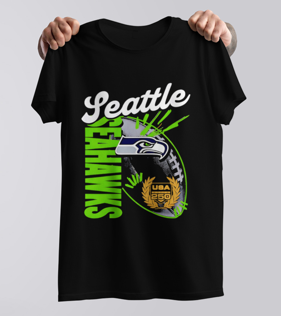 Seattle Seahawks USA 250 Gold Standard Football T-Shirt