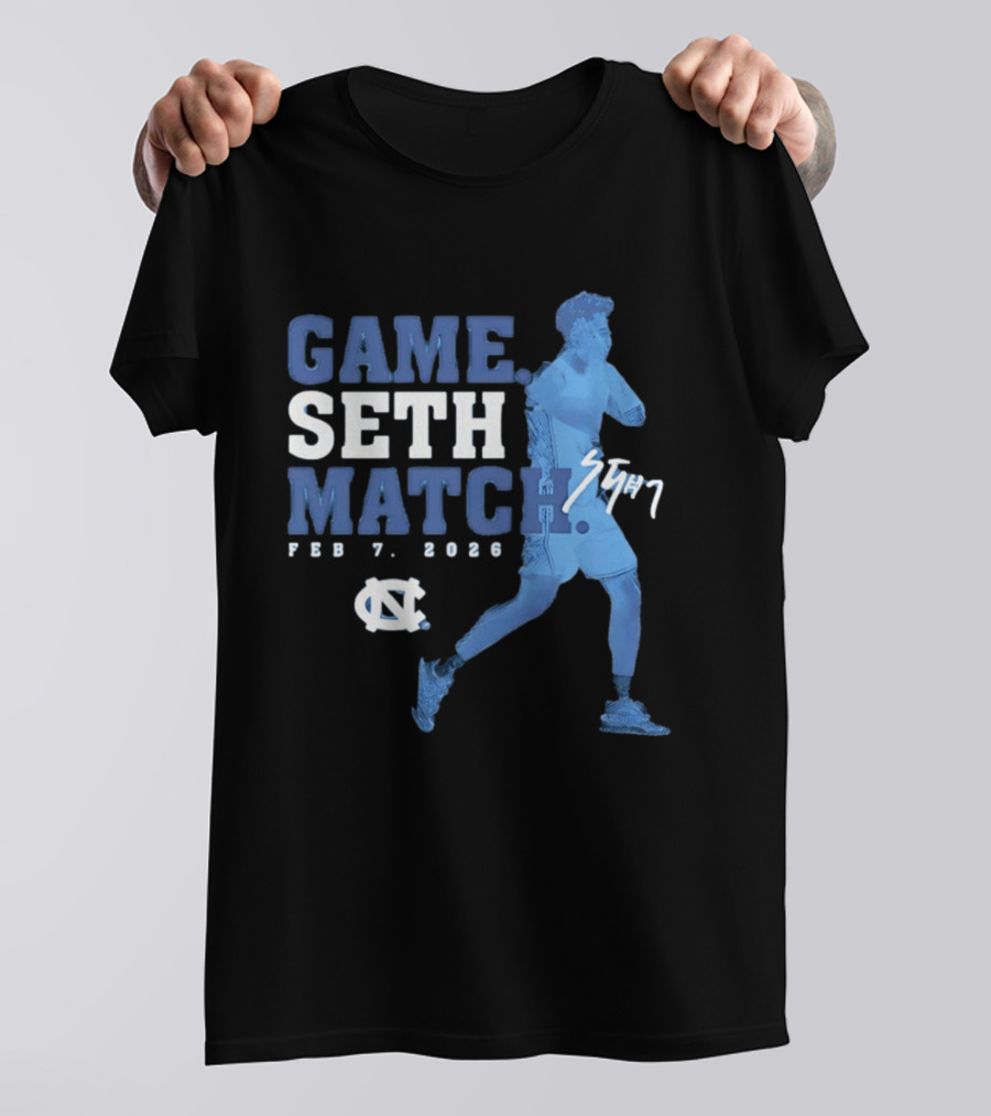 Game Seth Match Feb 7 2026 UNC Tar Heels T-Shirt