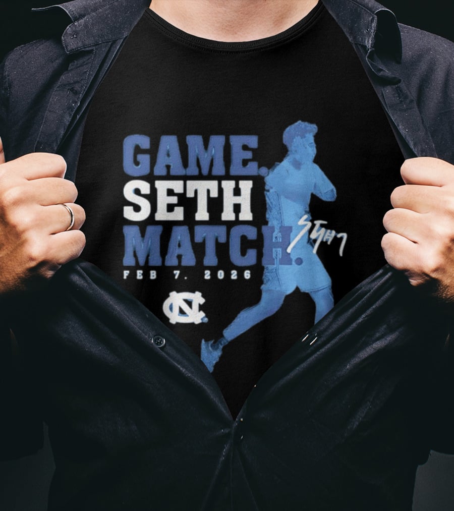 Game Seth Match Feb 7 2026 UNC Tar Heels T-Shirt