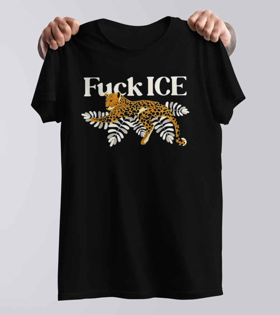 Leopard Fuck ICE Abolish ICE T-Shirt