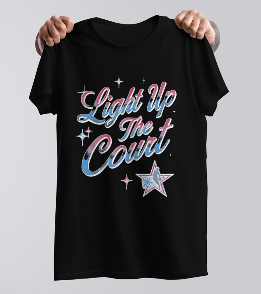 Light Up The Court NBA LA 2026 Basketball Stars And Sparkles T-Shirt