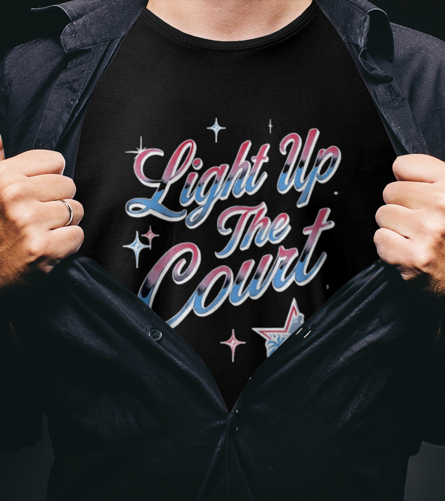 Light Up The Court NBA LA 2026 Basketball Stars And Sparkles T-Shirt