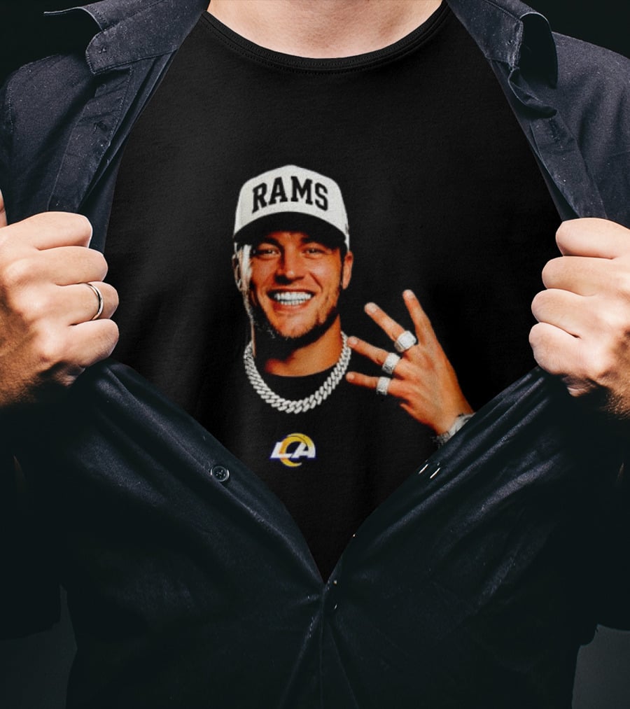Los Angeles Rams Matthew Stafford MVP Rings Celebration T-Shirt