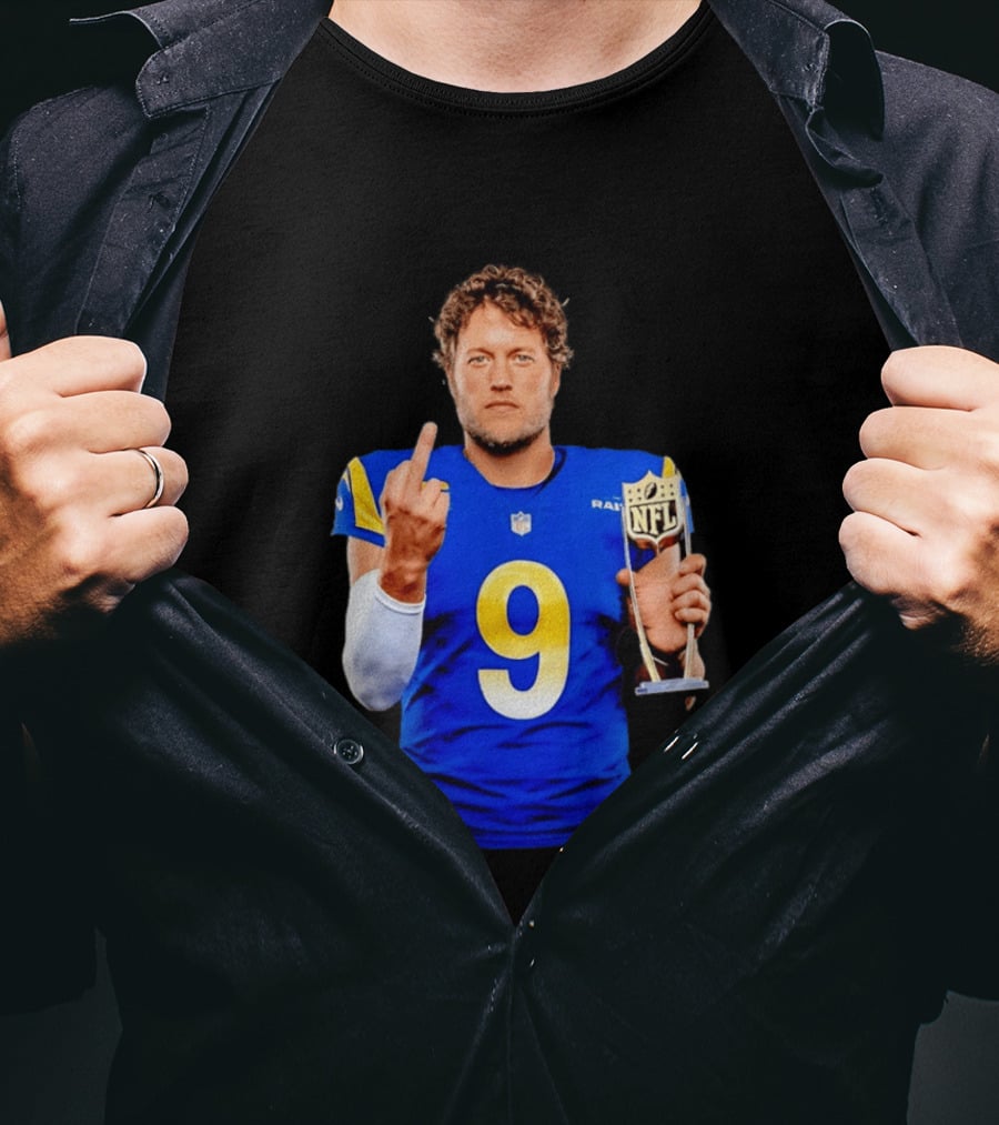 Matthew Stafford Los Angeles Rams 2025 MVP Gesture NFL Trophy T-Shirt