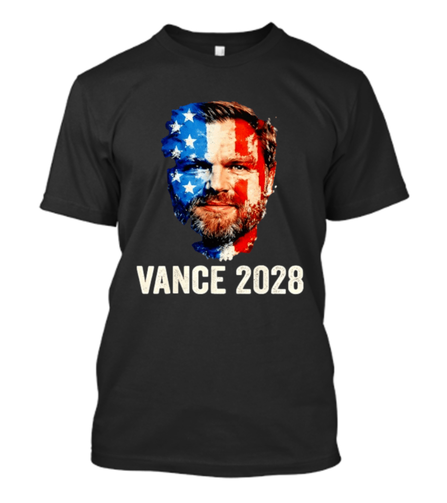 Vance 2028 US Flag Face Patriotic Election Campaign T-Shirt