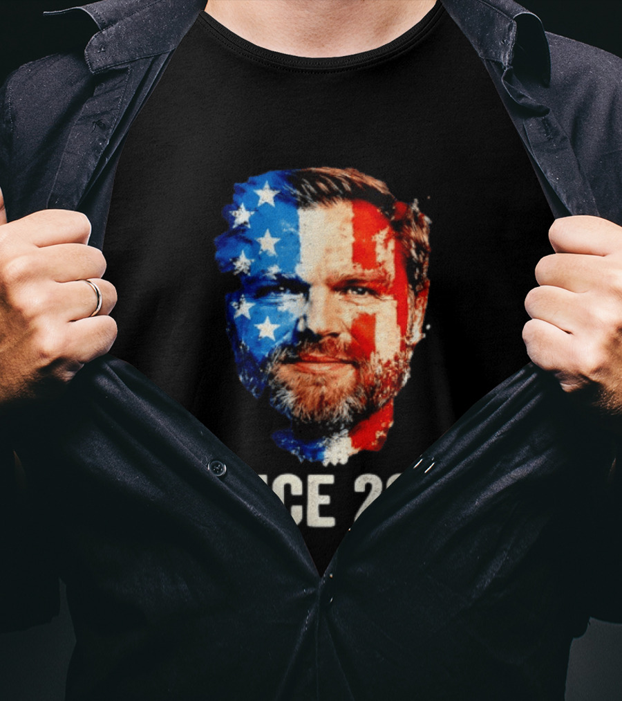 Vance 2028 US Flag Face Patriotic Election Campaign T-Shirt
