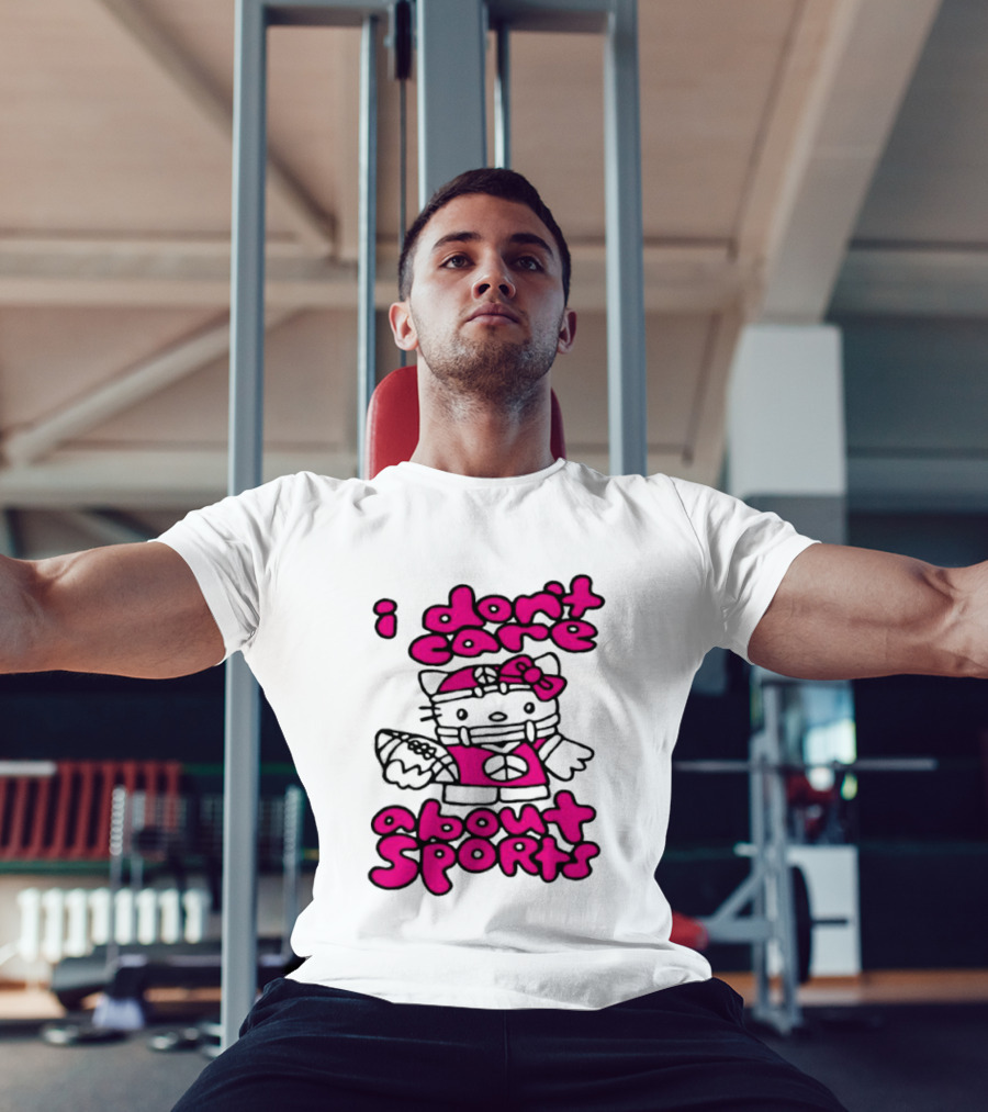 Hello Kitty I Don't Care About Sports Playful Attitude T-Shirt