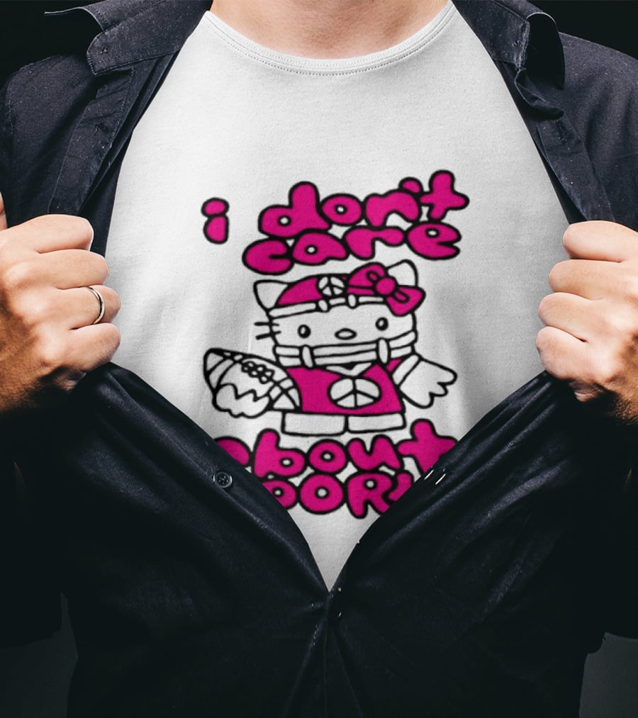 Hello Kitty I Don't Care About Sports Playful Attitude T-Shirt
