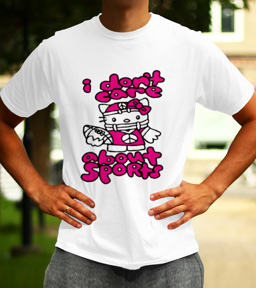 Hello Kitty I Don't Care About Sports Playful Attitude T-Shirt