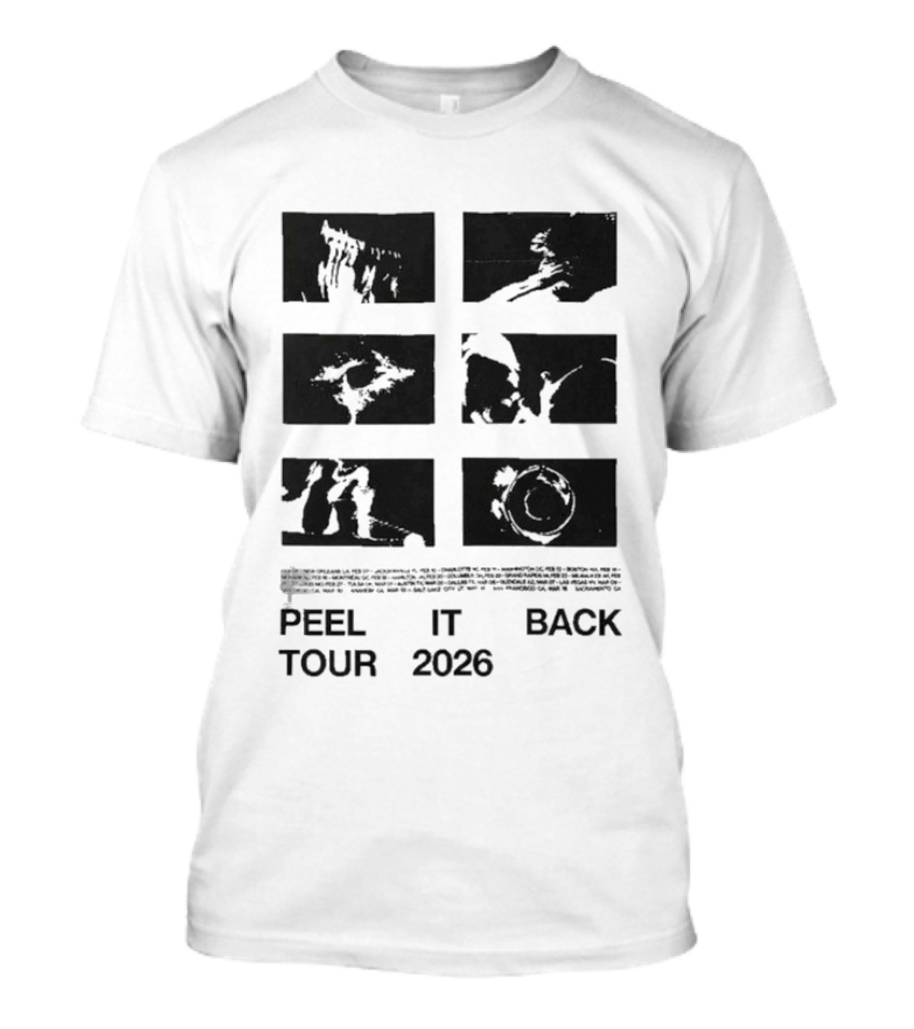 Nine Inch Nails Peel It Back Tour 2026 Distorted Rectangles T-Shirt