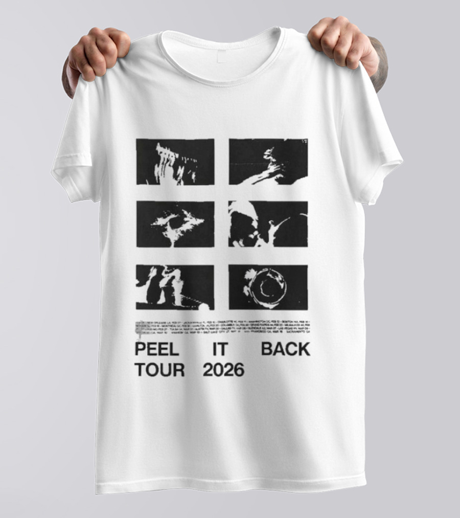 Nine Inch Nails Peel It Back Tour 2026 Distorted Rectangles T-Shirt