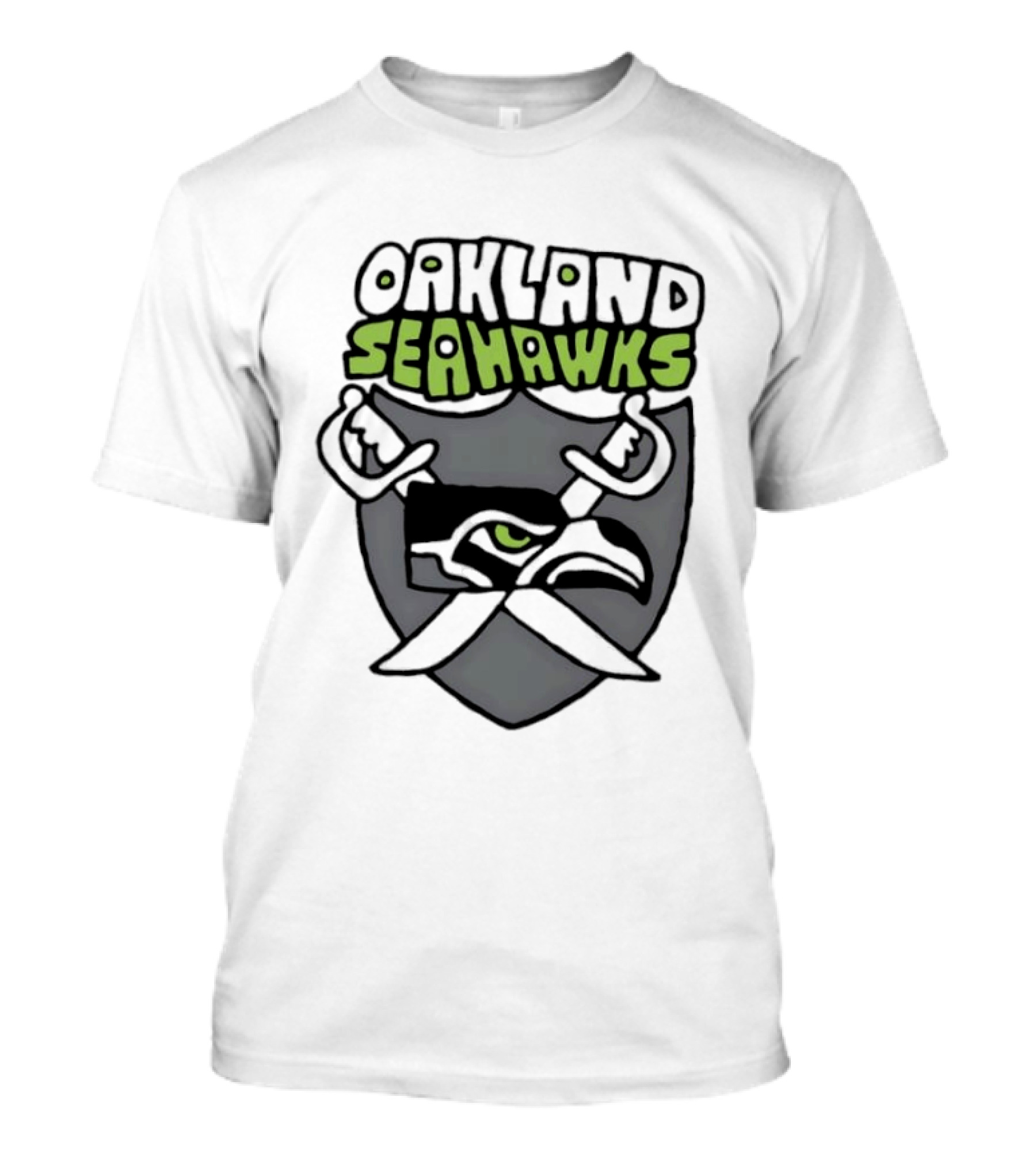 Oakland Seahawks Raiders Shield Crossed Swords T-Shirt