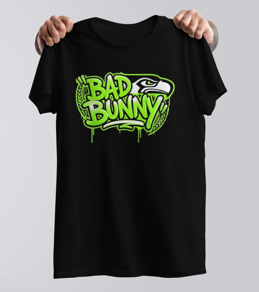 Bad Bunny Seattle Seahawks Team Collaboration T-Shirt
