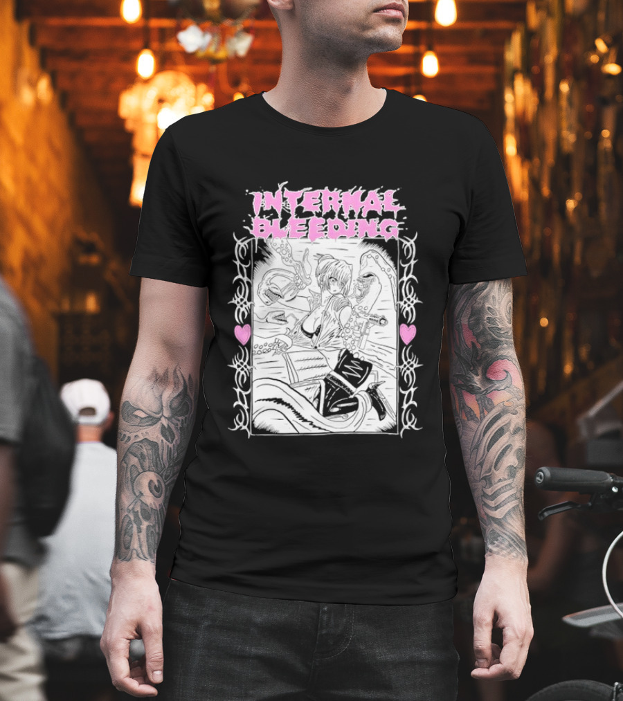 Internal Bleeding Anime Pastel Aesthetic Manga Style Hearts T-Shirt